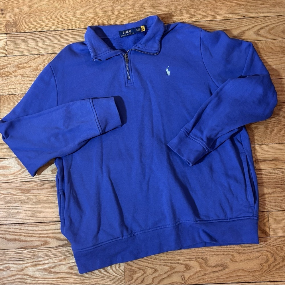 Polo Ralph Lauren Sweater Quarter Zip Pullover Mens XL‎ Purple/blue